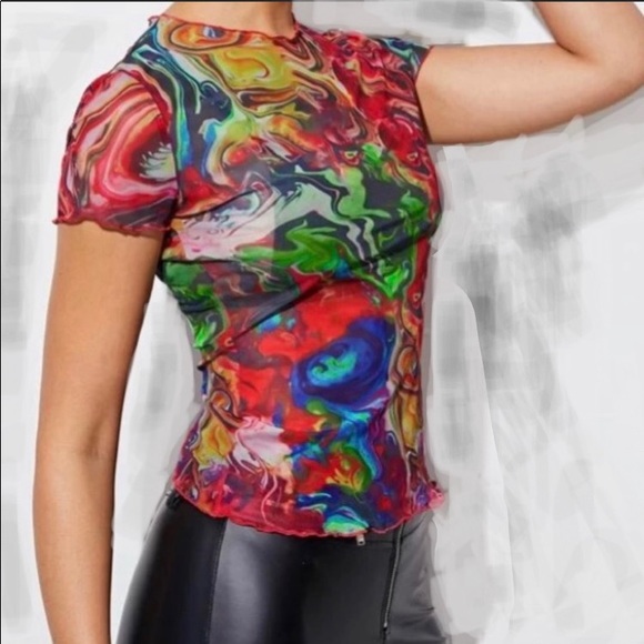 Tops - NEW! Colorful Mesh Top